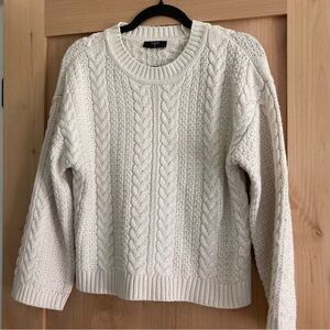 Fisherman cable knit cropped sweater